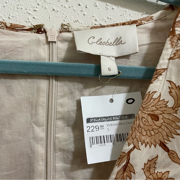 Cleobella Victoria Mini Dress NWT V Neck Tan Wrap Dress - Picture 8 of 15